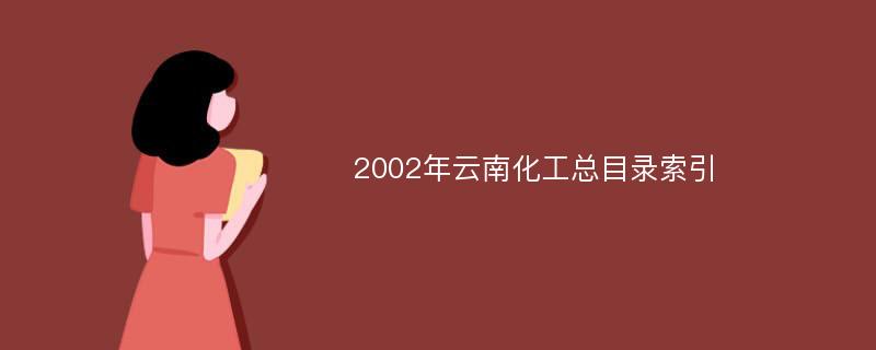 2002年云南化工总目录索引