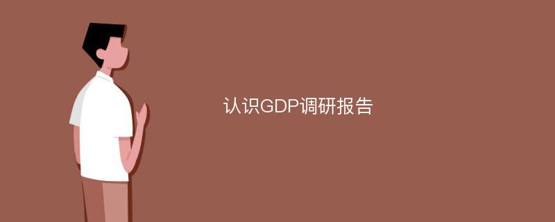 认识GDP调研报告